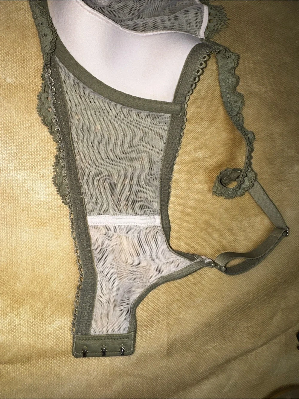 Lace Underwire Bralette in Olive Green